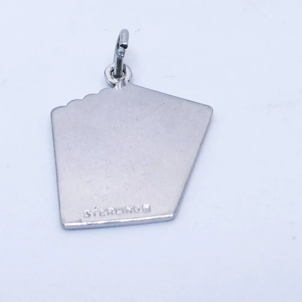 Royal Flush Spades Playing Cards Vtg Sterling Silver Charm Necklace Pendant